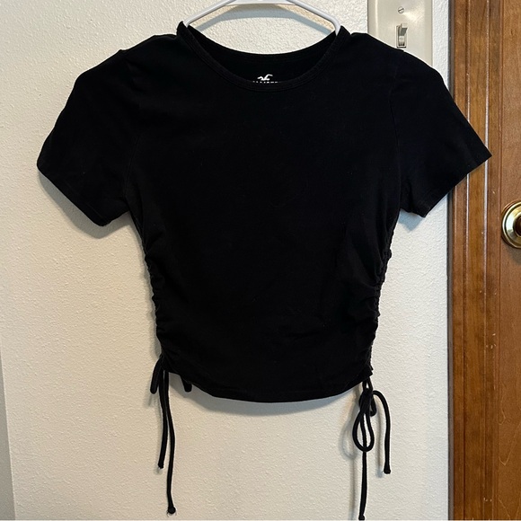 Hollister Black Ruched Baby Tee size S - Picture 1 of 5